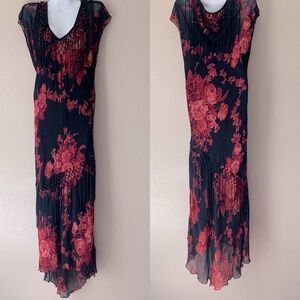 Temptation Vintage Whimsigoth Gypsy Floral Fringe Detail Maxi Dress Size L